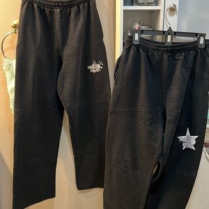 Black Volleyball warm up Wide leg jogging pants